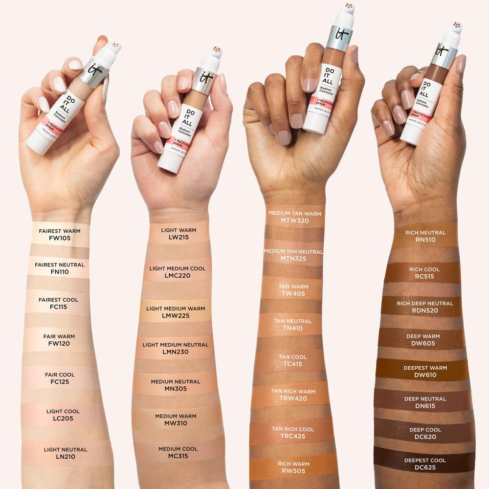 IT Cosmetics Do It All Radiant Concealer packaging highlights vegan, fragrance-free formula.