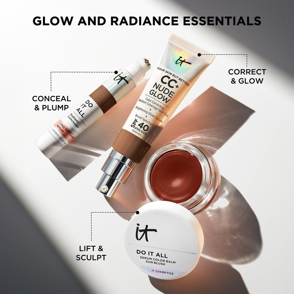 Eyelid application of IT Cosmetics Do It All Serum Color Balm for cohesive color