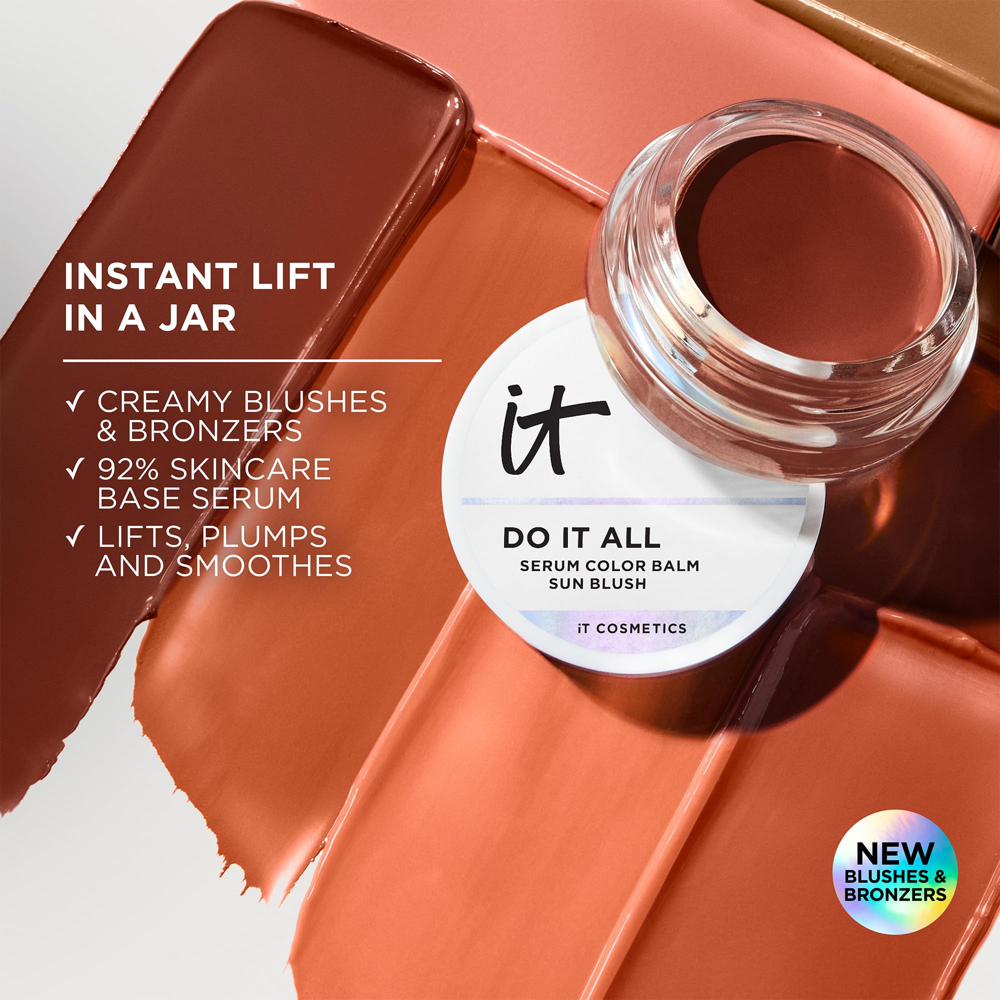 IT Cosmetics bronzer shade blends smoothly for definition.