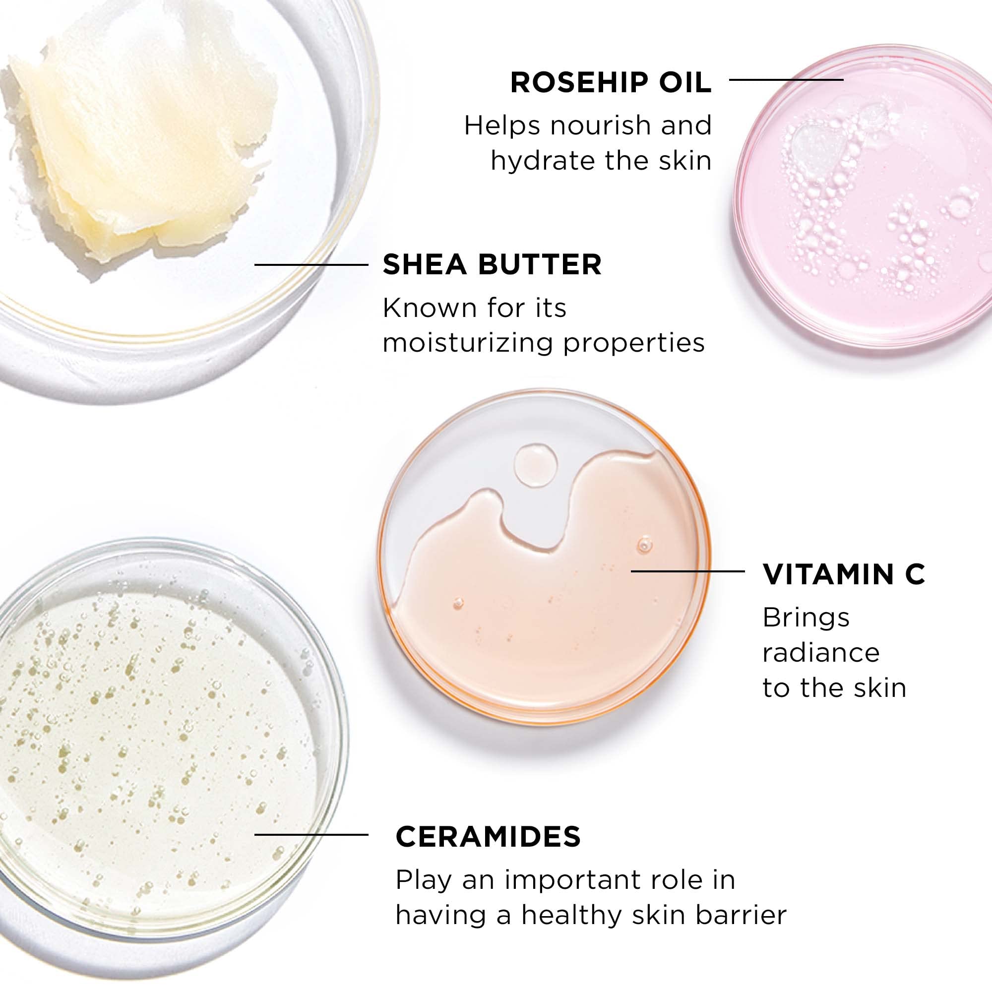Rosehip oil nourishes and hydrates for a soft, comfortable feel.