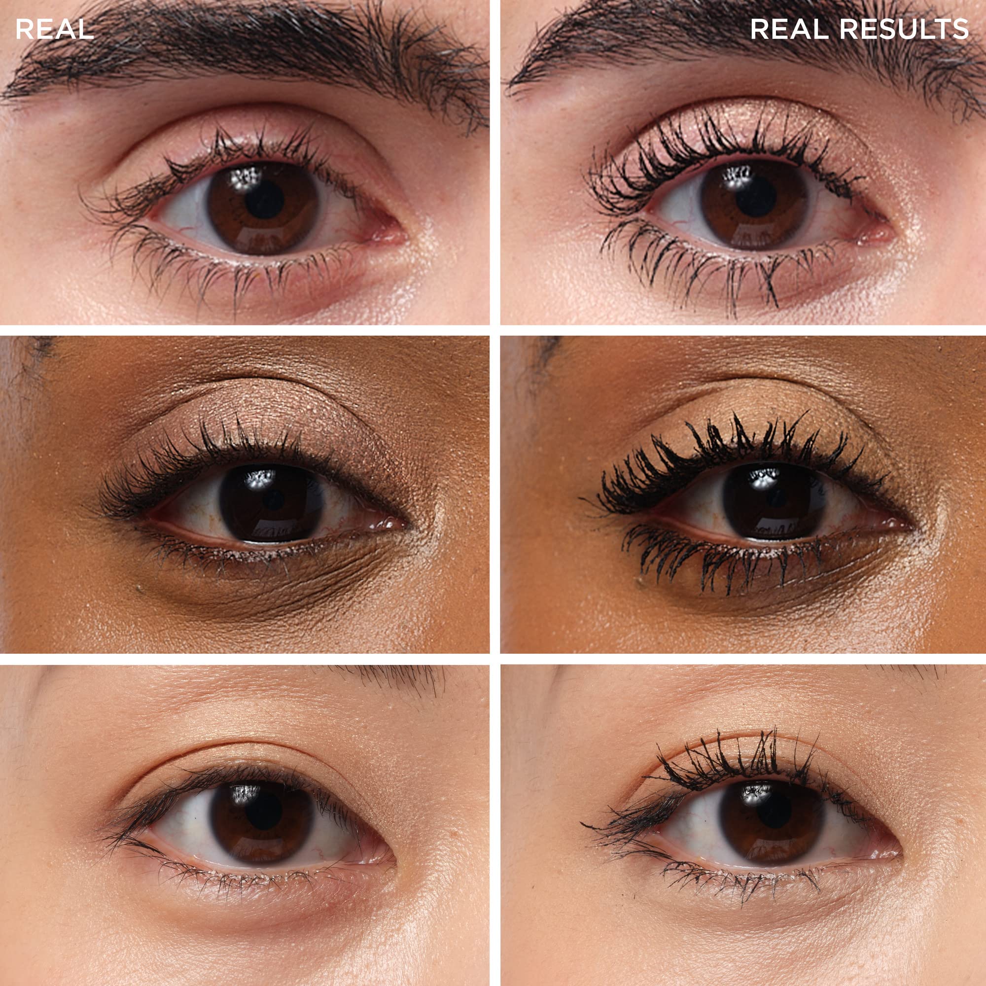 Lashes after application show enhanced volume and length.