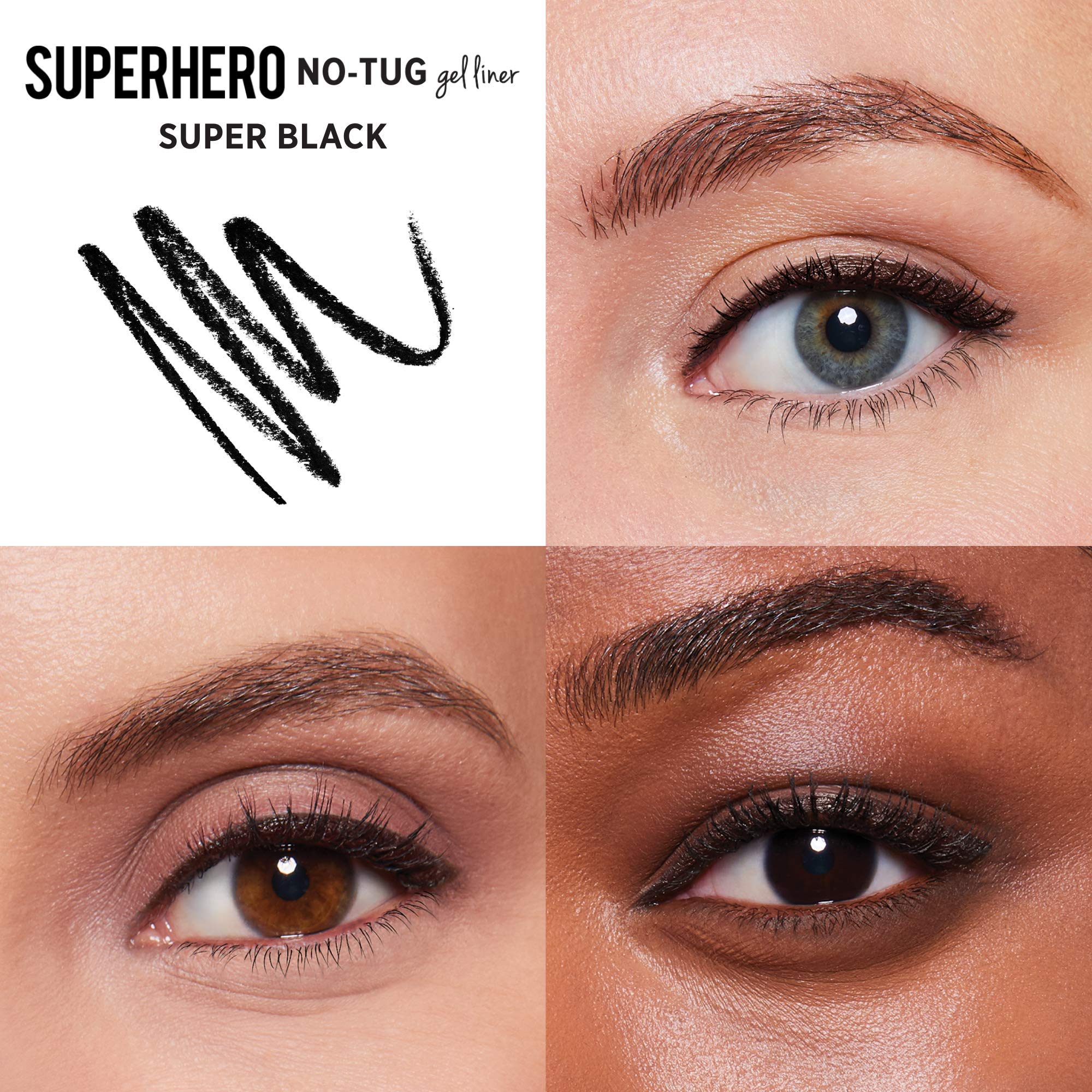 IT Cosmetics Superhero No-Tug Gel Eyeliner swatch on arm shows rich color