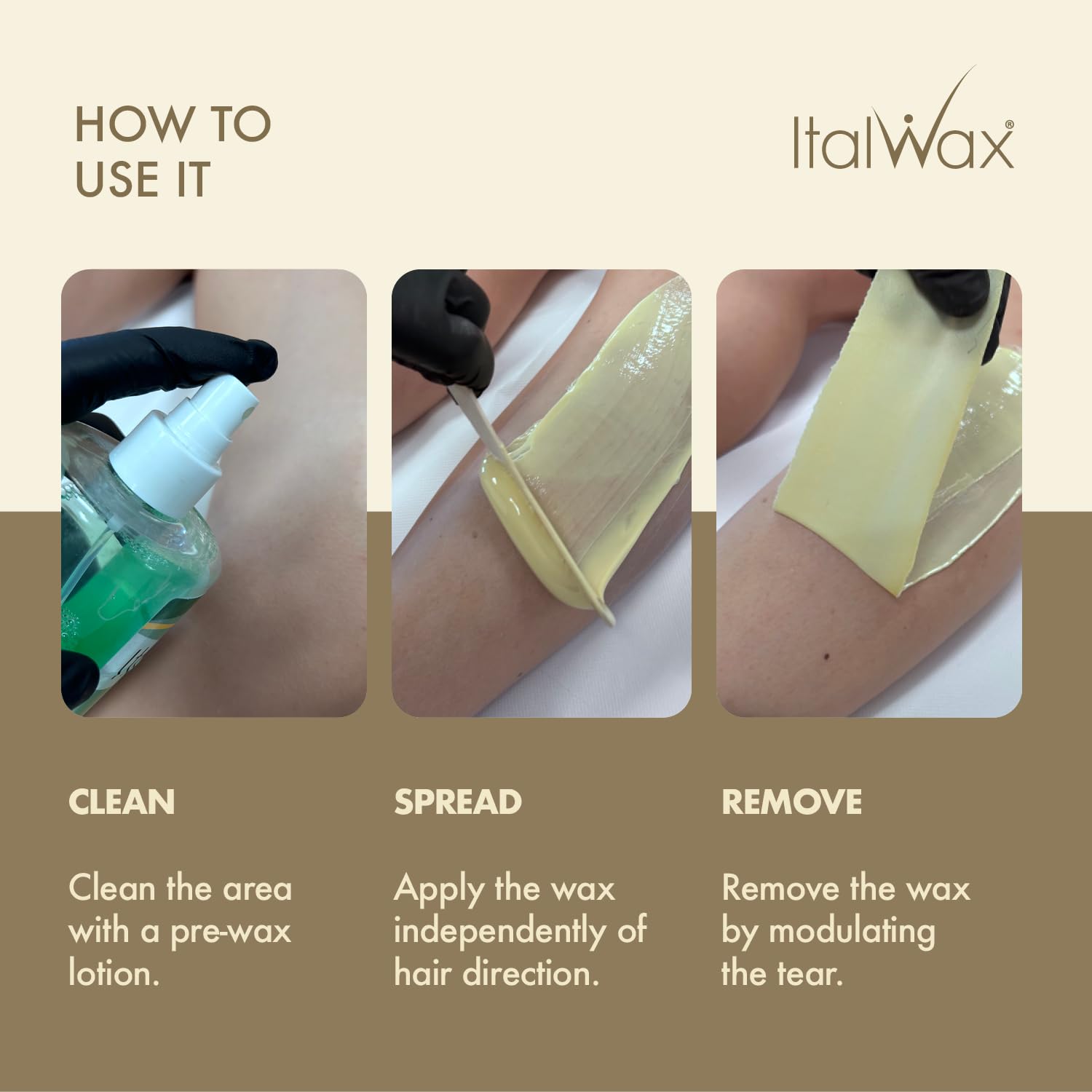 Underarm waxing scene with Italwax for smooth underarms.