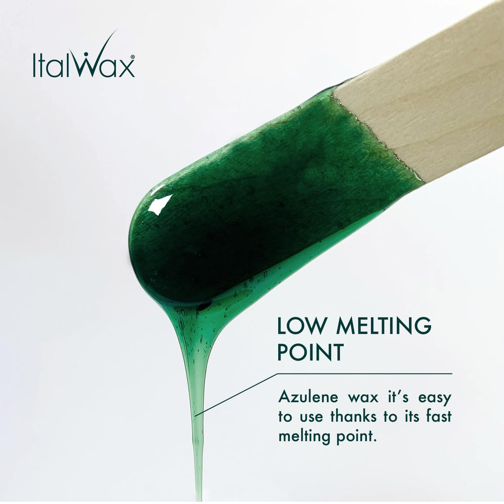 Italwax Azulene beads texture close-up demonstrates even melt and glide