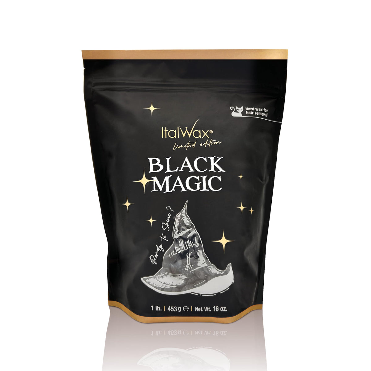 Italwax Black Magic beads close-up for sensitive skin use.