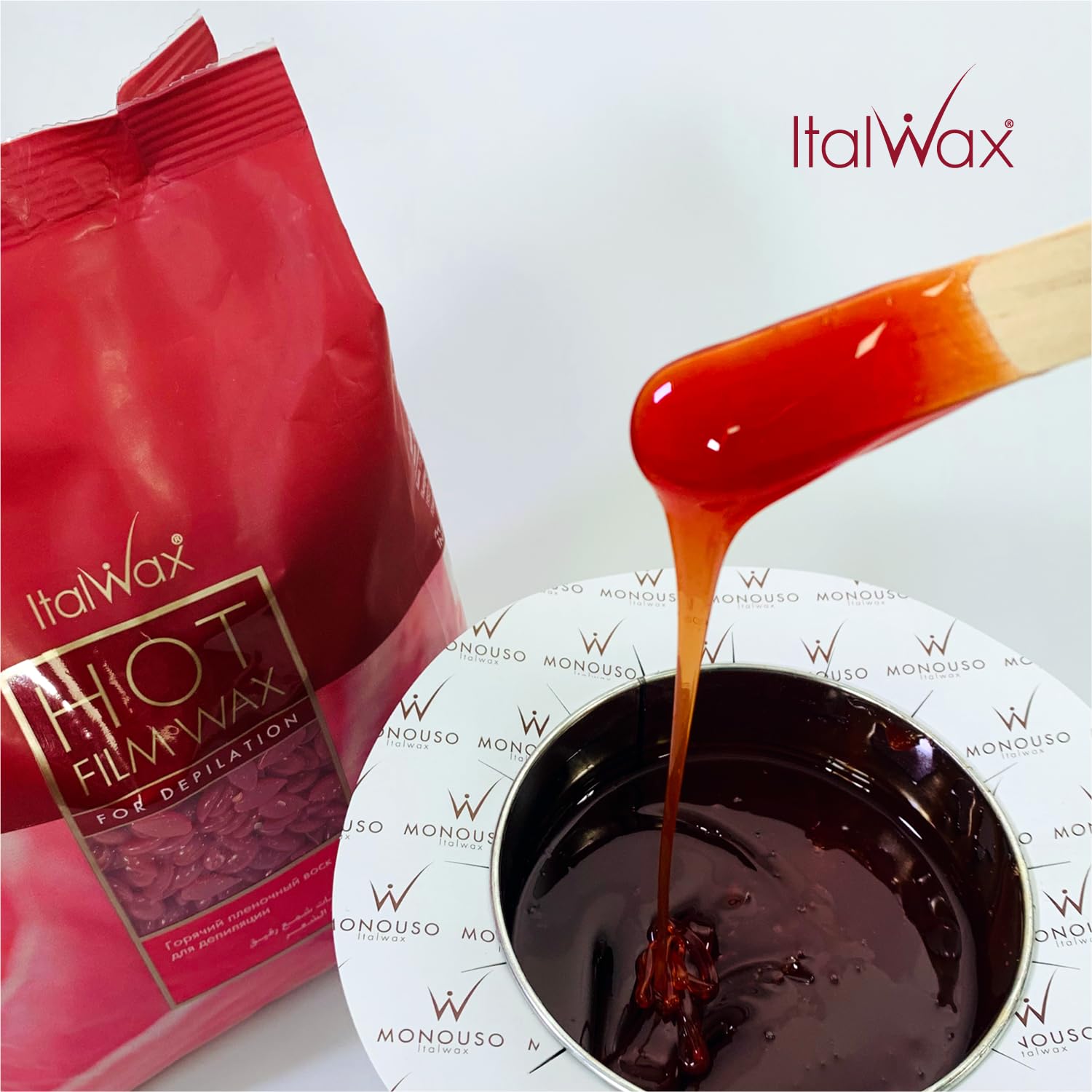Coarse hair removal with Italwax Rose hard wax beads.