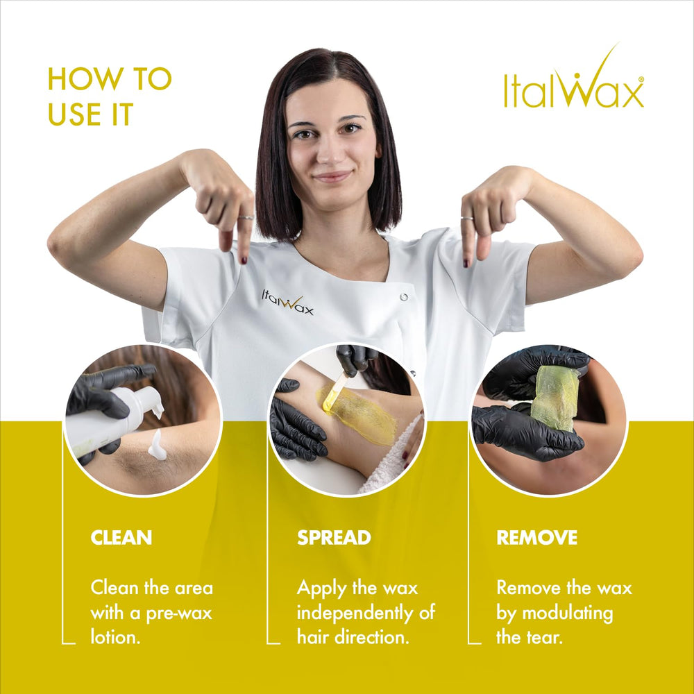 Italwax professional waxing made in Italy delivers consistent texture.