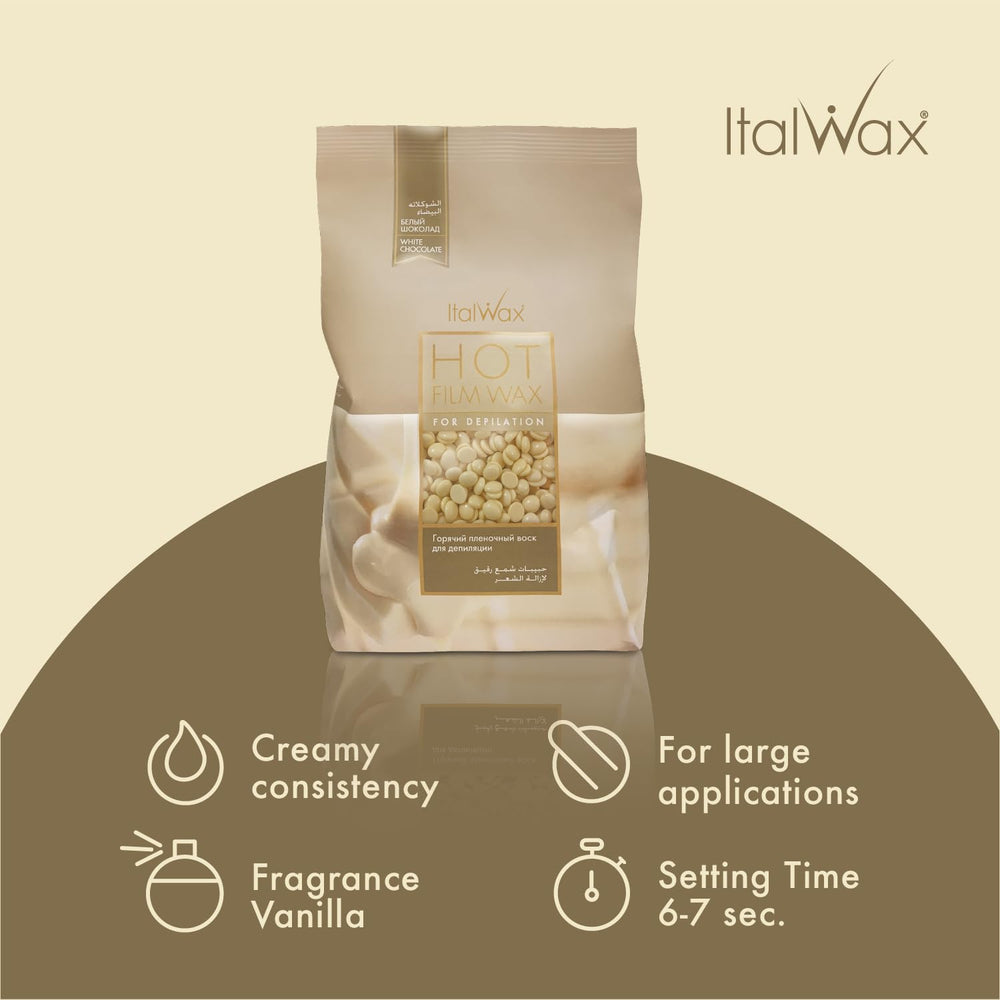 Close-up of Italwax natural hard wax beads for all skin types.
