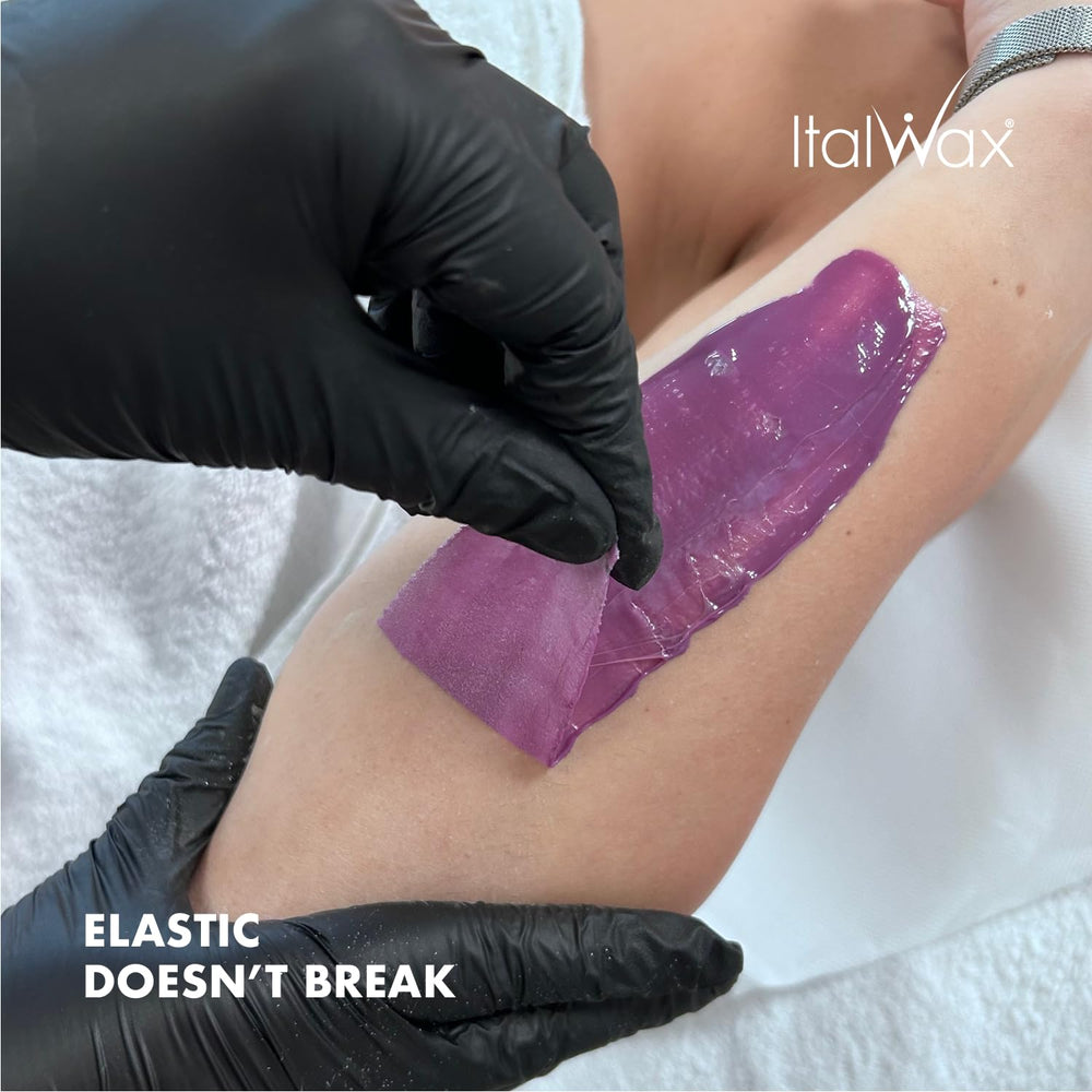 Bikini-area waxing using Italwax Plum's natural formulation for delicate skin.