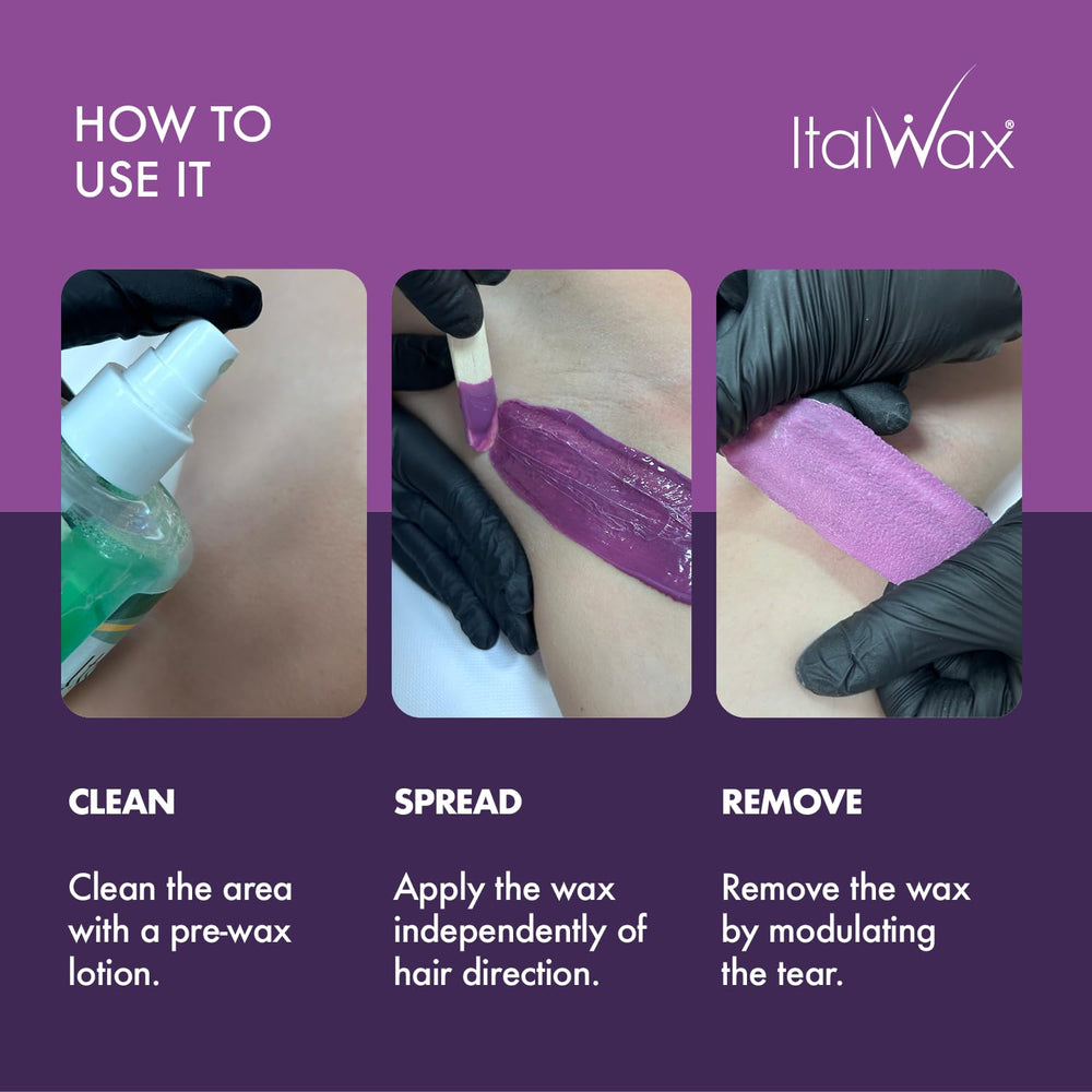 Fresh fruit aroma from Italwax Plum enhances the waxing experience.