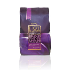 Italwax Plum hard wax beads in a jar for professional-grade hair removal.