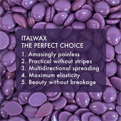 No strips required with Italwax Plum hard wax for quick sessions.