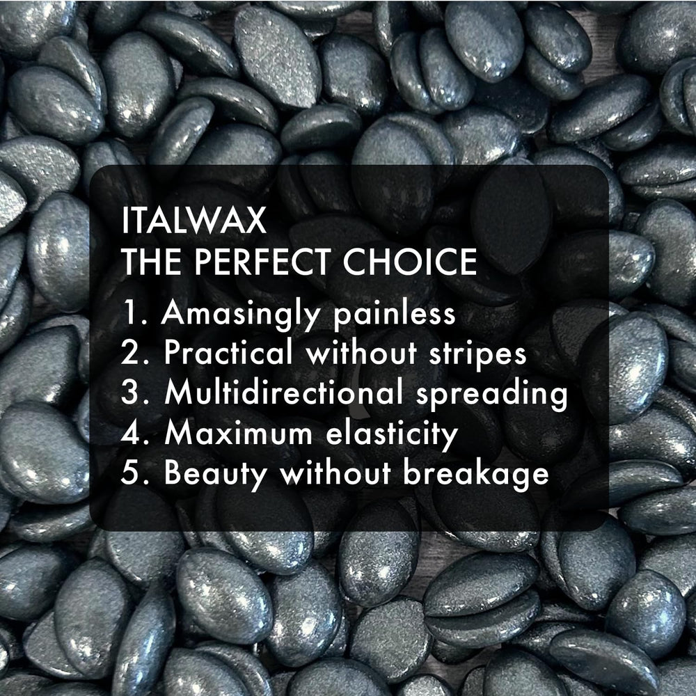 Italwax Pour Homme spatula application demonstrates easy, clean wax removal.