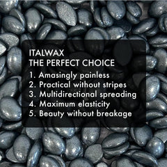 Italwax Pour Homme spatula application demonstrates easy, clean wax removal.
