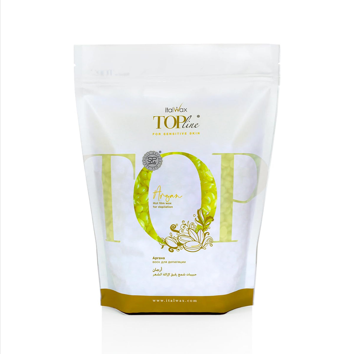 Italwax Top Line Argan Hard Wax with fast-dry texture for efficient professional use.