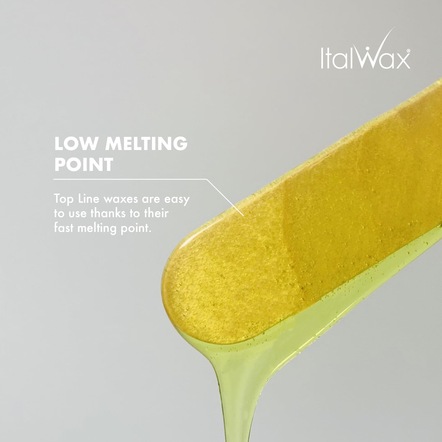 Italwax Top Line Argan Hard Wax's transparent jelly texture enhances visibility during application.