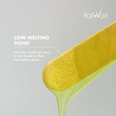 Italwax Top Line Argan Hard Wax's transparent jelly texture enhances visibility during application.