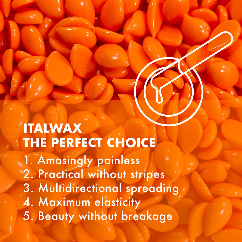 Italwax coral wax for coarse hair provides strong grip.
