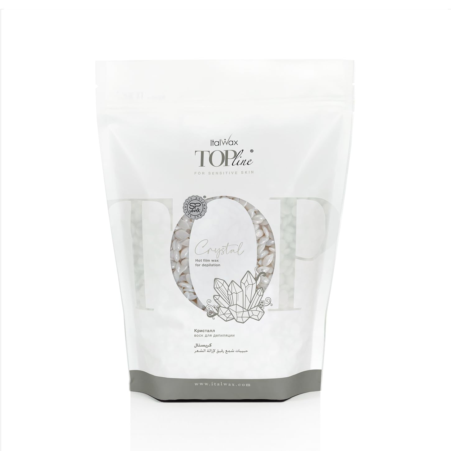 Italwax Top Line Crystal Hard Wax packaging showcases premium professional quality.