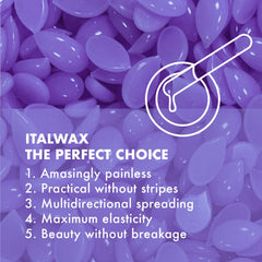 Italwax Top Line Orchid underarms application emphasizes controlled removal in sensitive zones