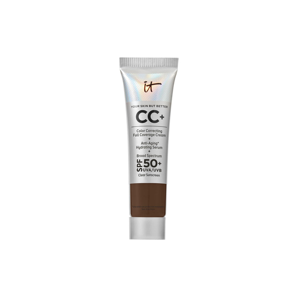 IT Cosmetics CC+ Cream Travel Deep Cool bottle showing all-in-one coverage and hydration