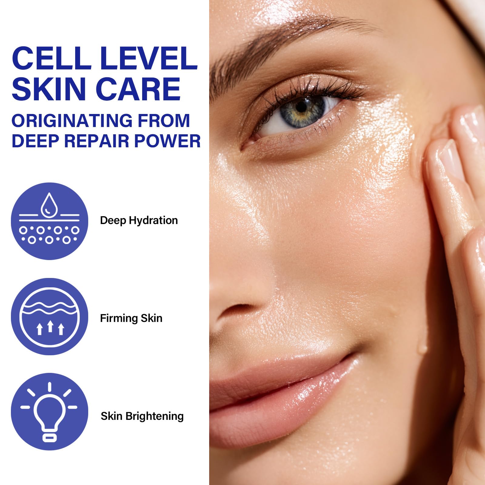 ITECFREELY PDRN Serum shown on forehead for wrinkle-prone areas.