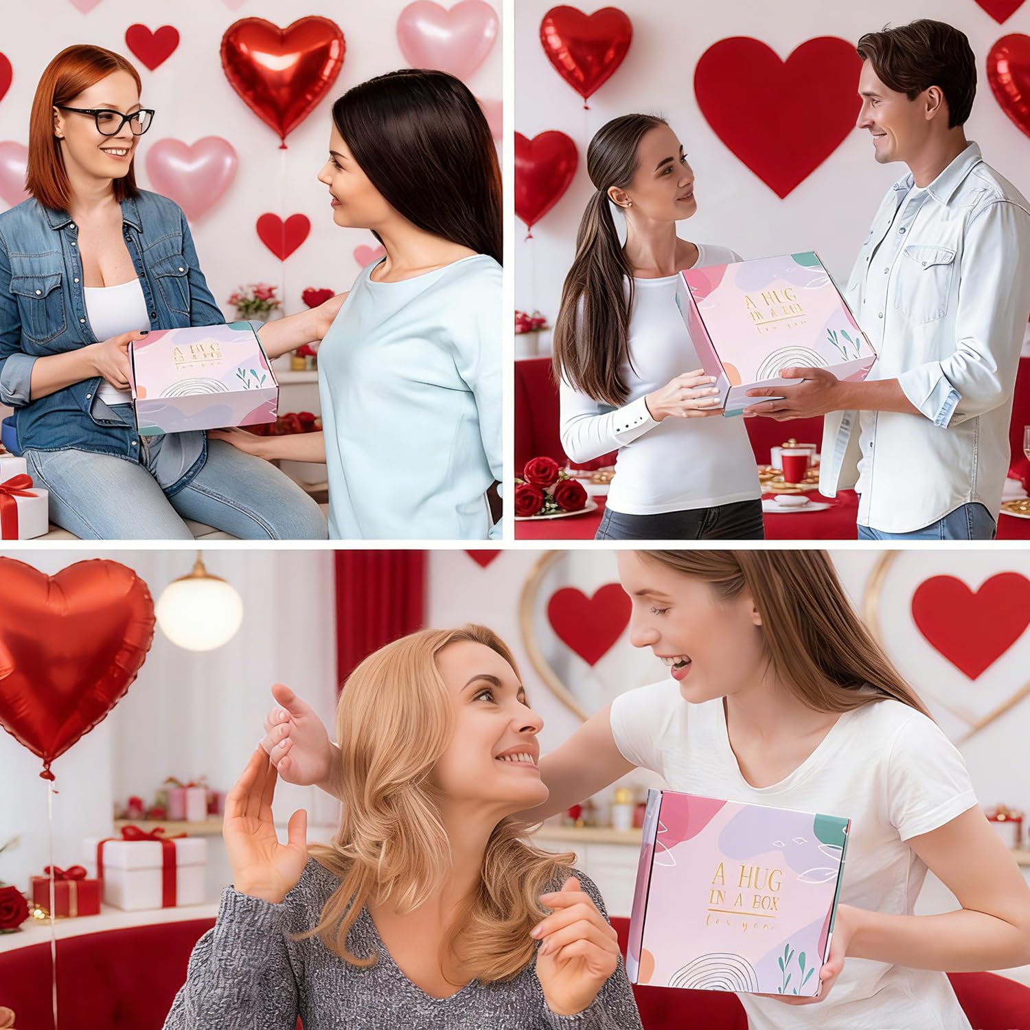 Ithmahco pink heart-shaped plant with thinking-of-you card expresses care.