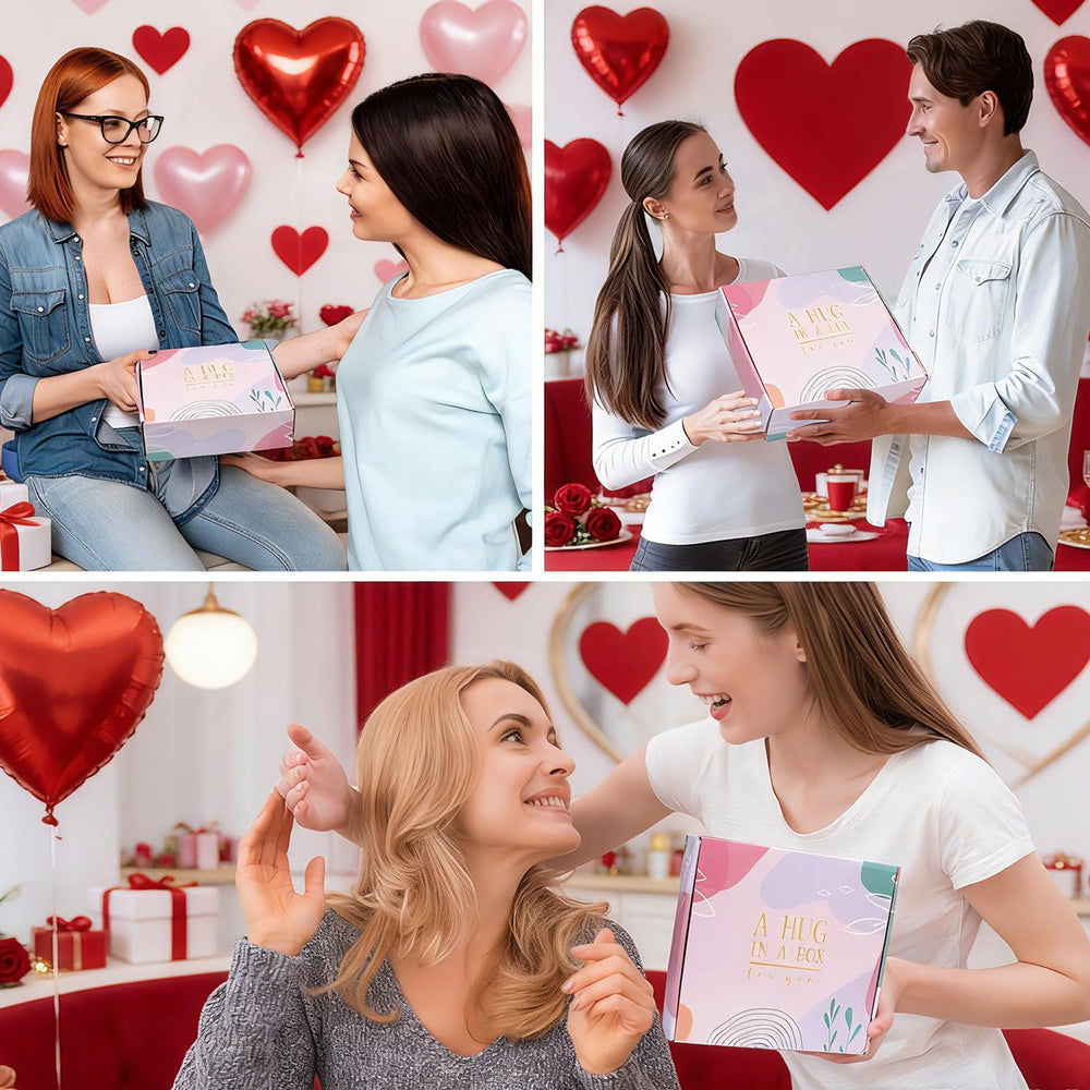 Ithmahco pink heart-shaped plant with thinking-of-you card expresses care.