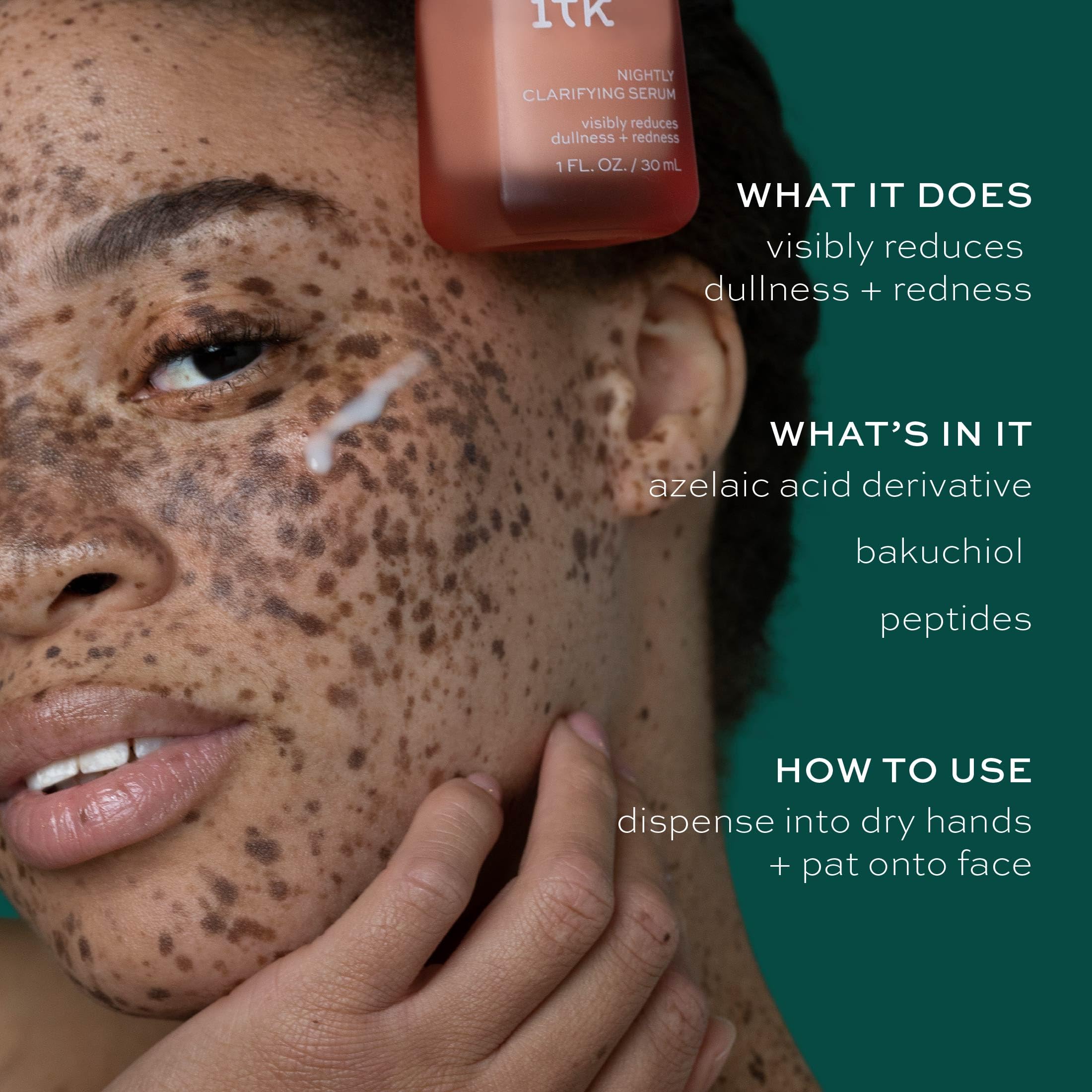 ITK Skincare bakuchiol serum bottle showcases plant-based retinol alternative benefits.