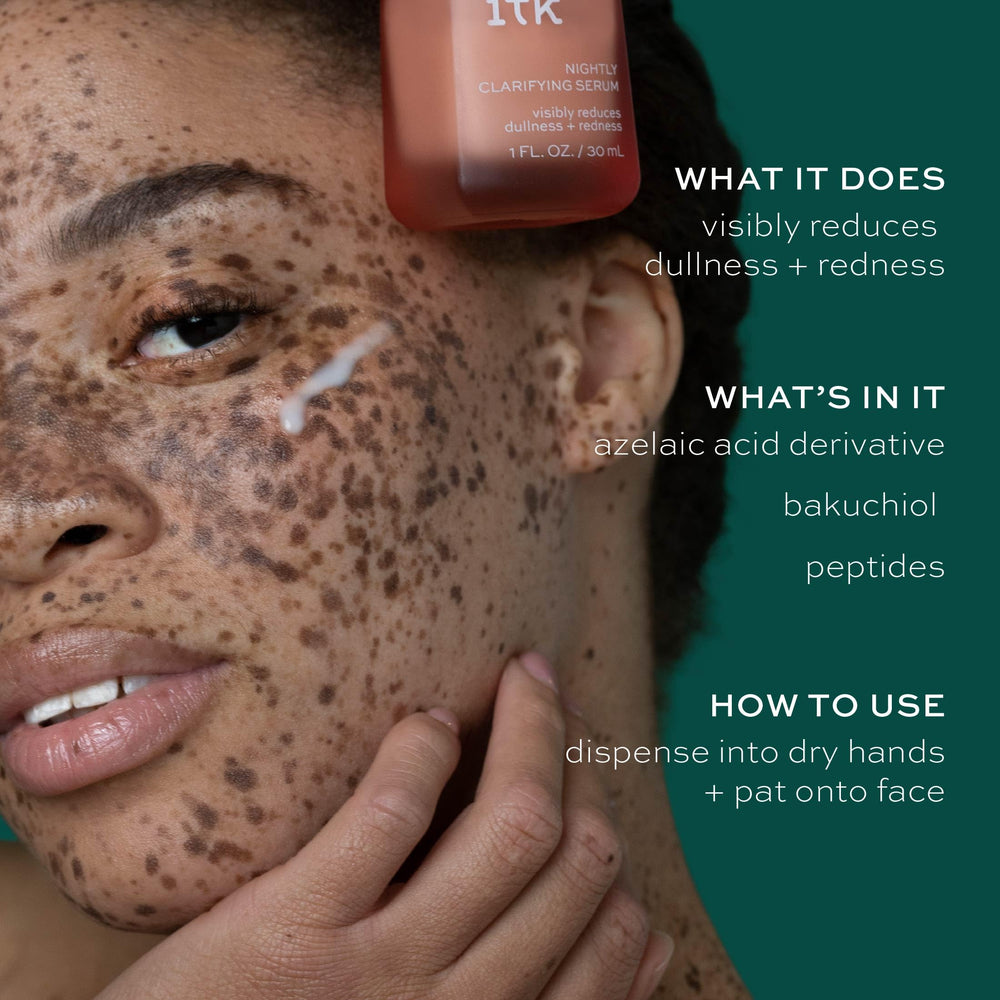 ITK Skincare bakuchiol serum bottle showcases plant-based retinol alternative benefits.