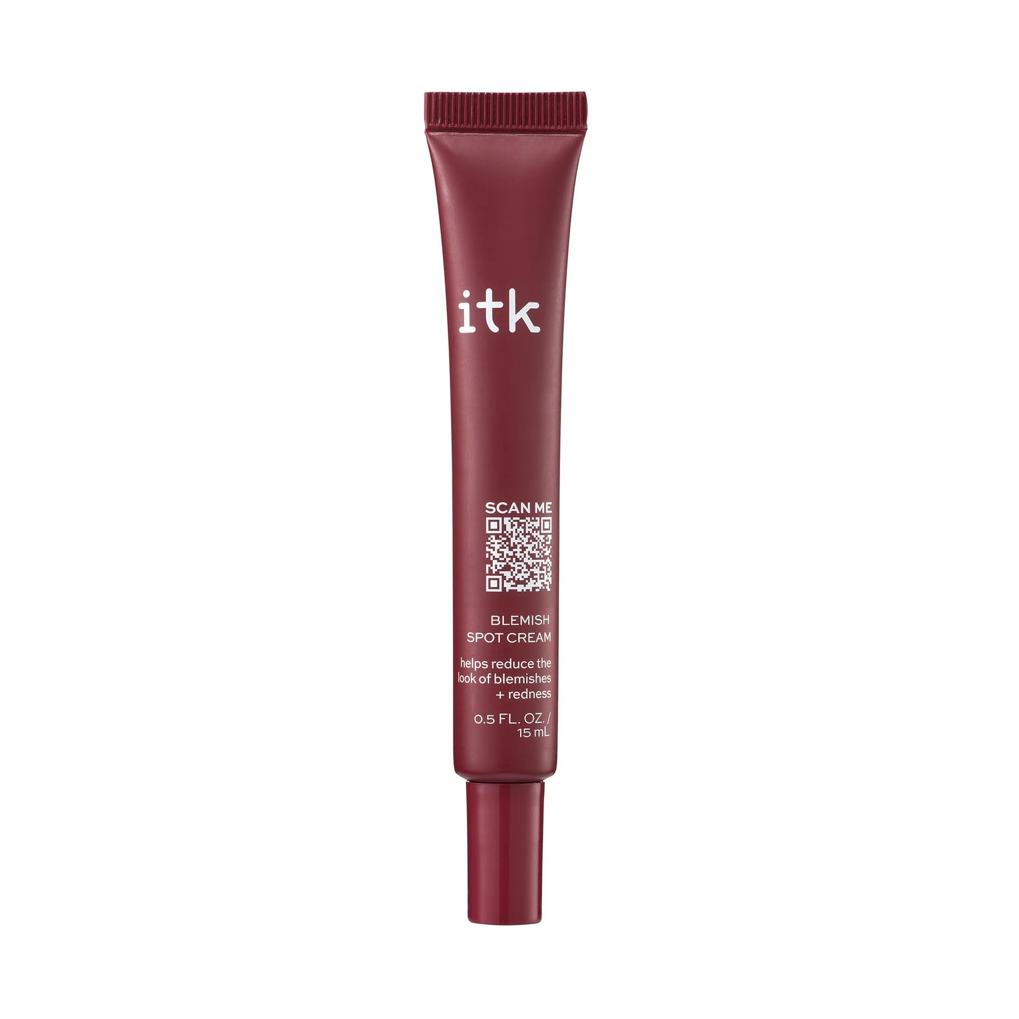 ITK Skincare salicylic acid spot treatment on face bottle for clear skin support.