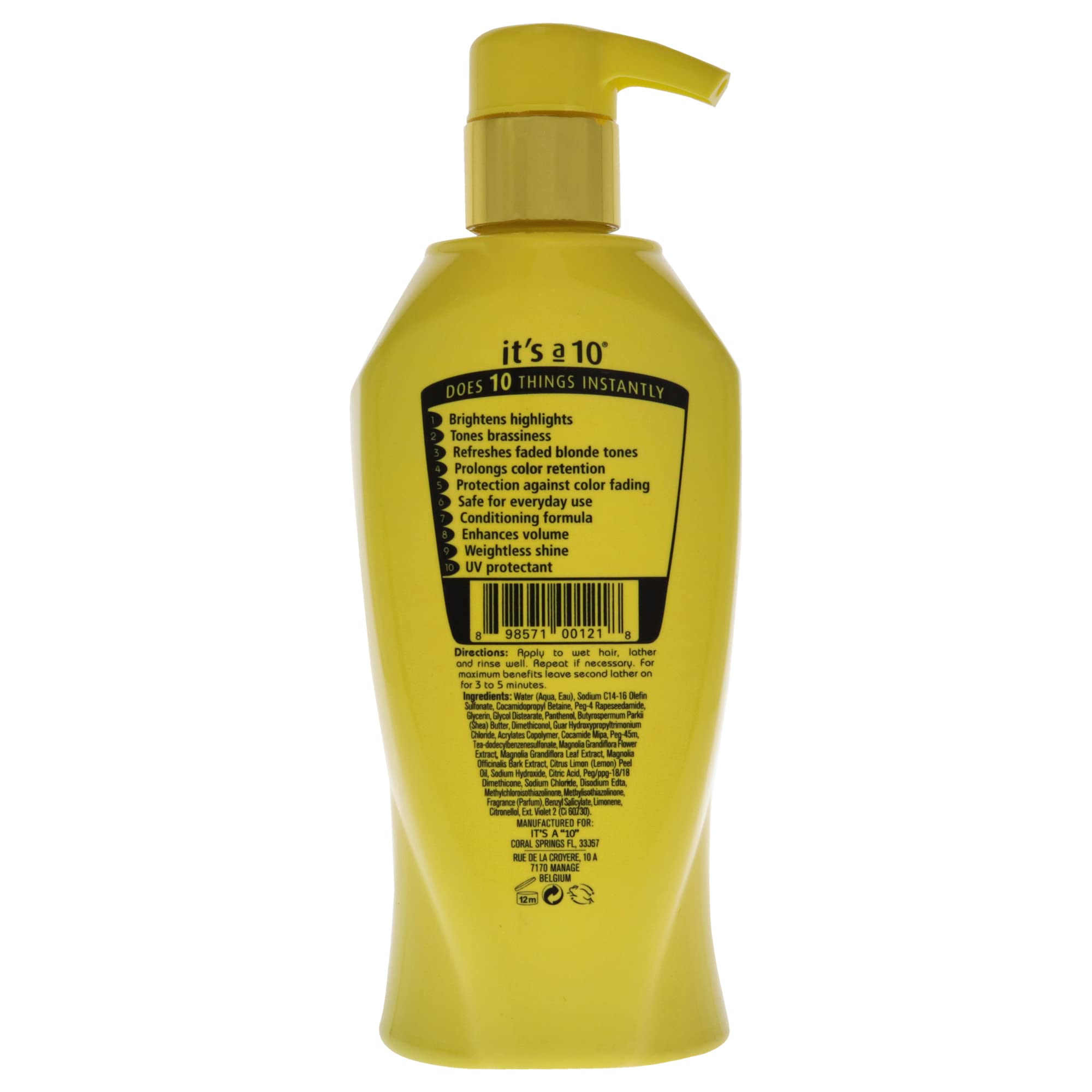 It's a 10 Haircare Miracle Brightening Shampoo close-up reveals refreshed golden hues.