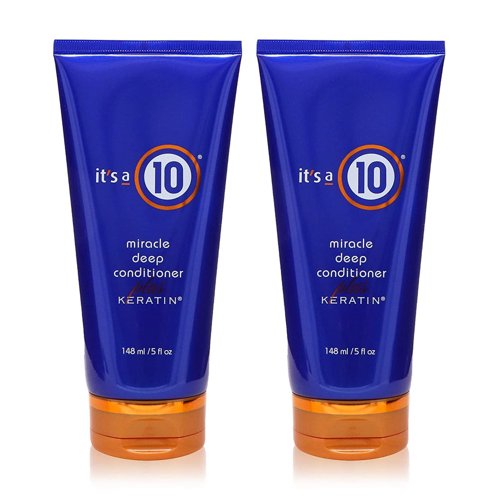 Its 10 Haircare Miracle Deep Conditioner bottle with keratin supports color-treated hair shine