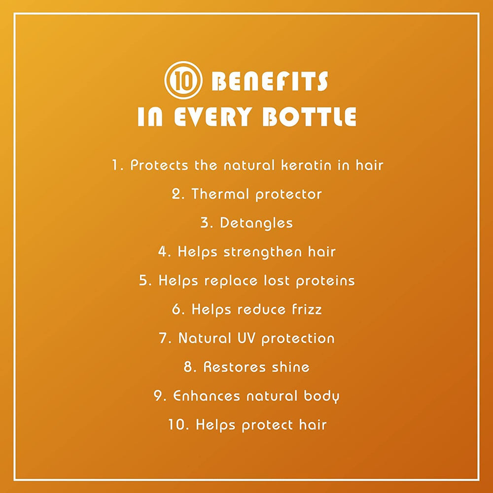 It's a 10 Color Protection shine formula helps color-treated hair look vibrant.