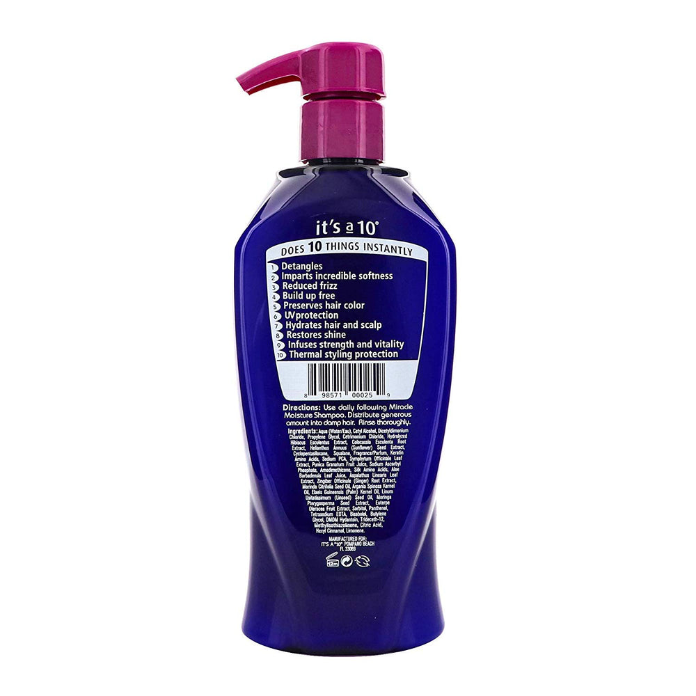 Close-up shows the Miracle Daily Conditioner application for hydrating, non-greasy daily care.