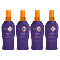 It's a 10 Haircare Miracle Leave-In Keratin Spray bottle for detangling and smoother styling.