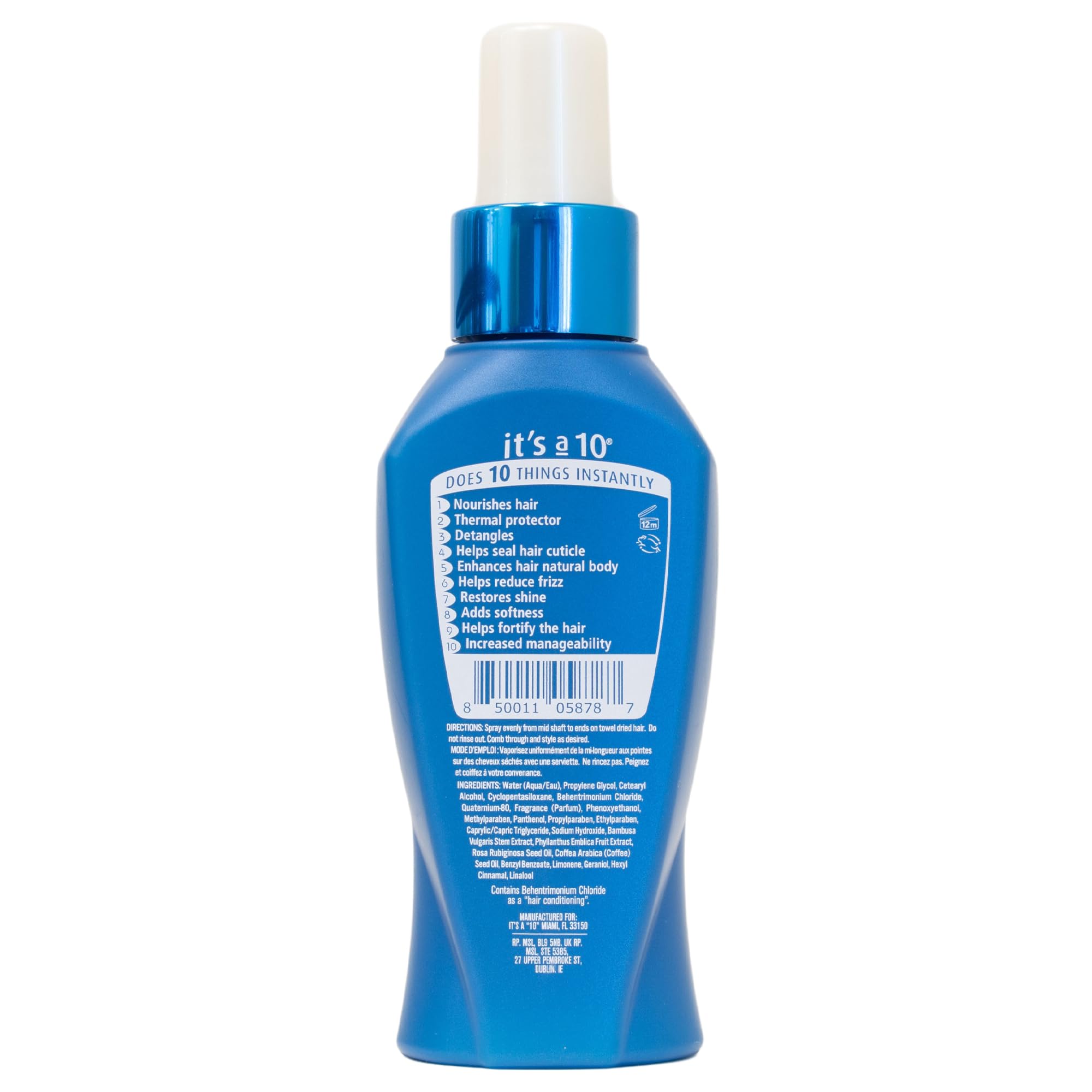 It's A 10 Potion Miracle bottle close-up highlighting hydrating, detangling leave-in action.