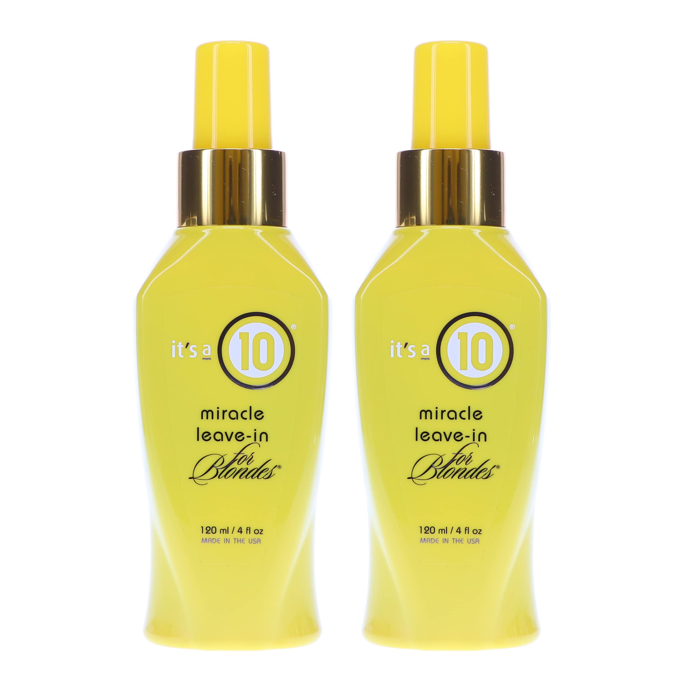 It's a 10 Miracle Leave-In for Blondes bottle neutralizing brassiness and boosting shine.