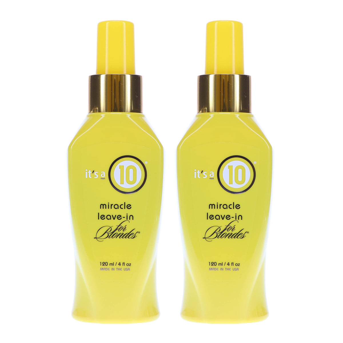 It's a 10 Miracle Leave-In for Blondes bottle neutralizing brassiness and boosting shine.