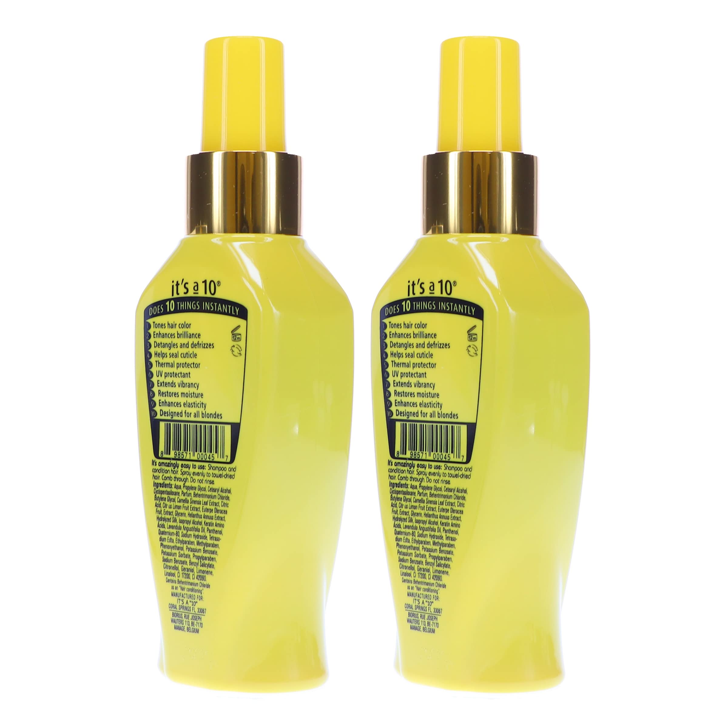 It's a 10 Miracle Leave-In for Blondes packaging showcasing nourishment.