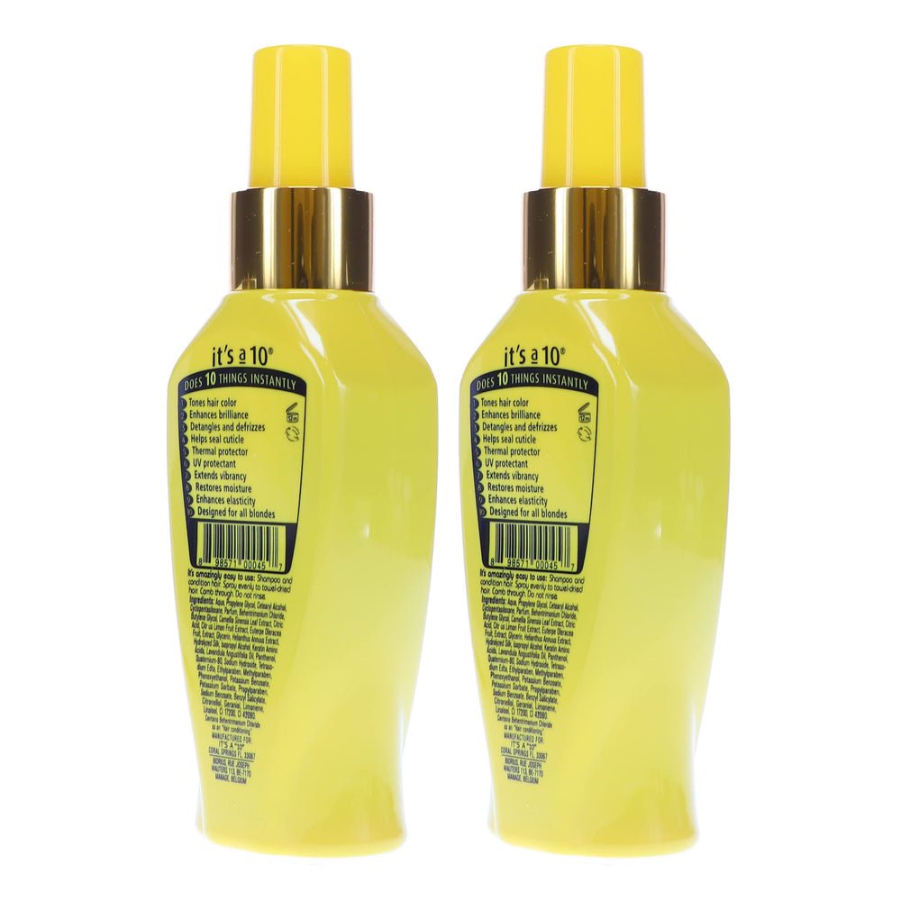 It's a 10 Miracle Leave-In for Blondes packaging showcasing nourishment.