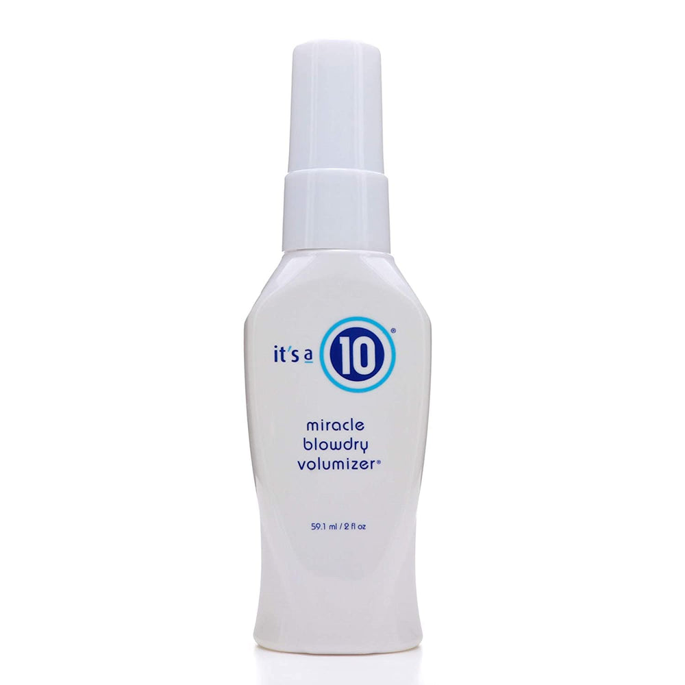 It's a 10 Haircare Miracle Blowdry Volumeizer bottle pour enabling quick lift and shine