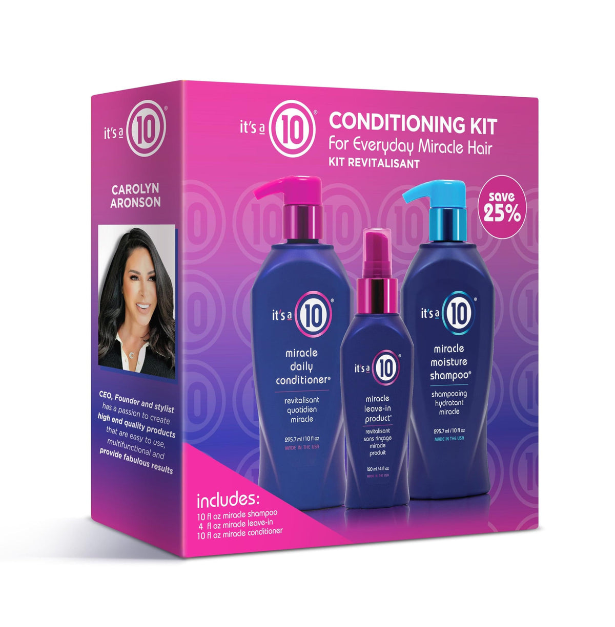 Its a 10 Miracle Conditioning Trio Kit for salon-ready hair and easy styling