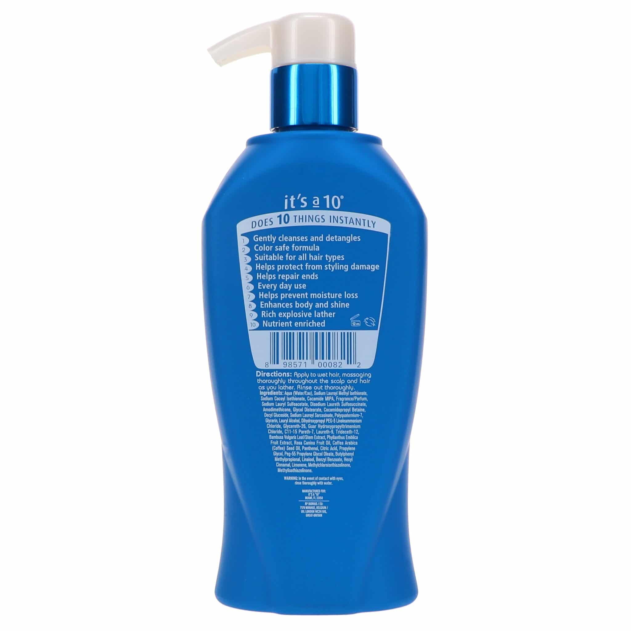 Its A 10 Potion 10 Miracle Repair Shampoo lather boosts clean, soft, manageable hair