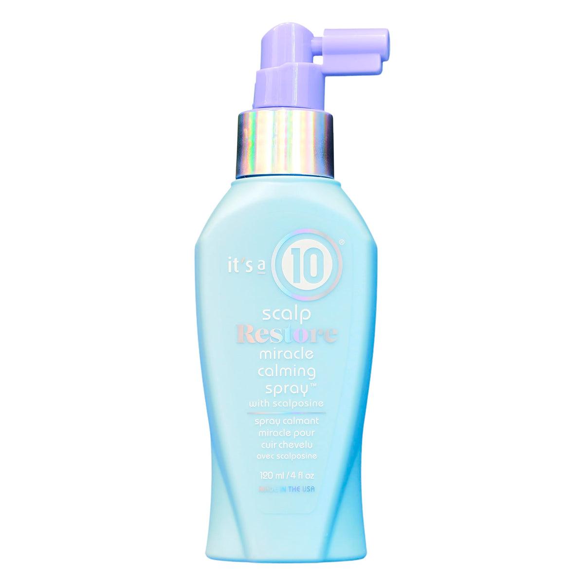 It's a 10 Haircare It’s a 10 Scalp Restore Miracle Calming Spray bottle for a quick scalp refresh.