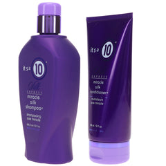 Its a 10 Silk Express Miracle Silk Conditioner bottle offering detangled, silky hair texture