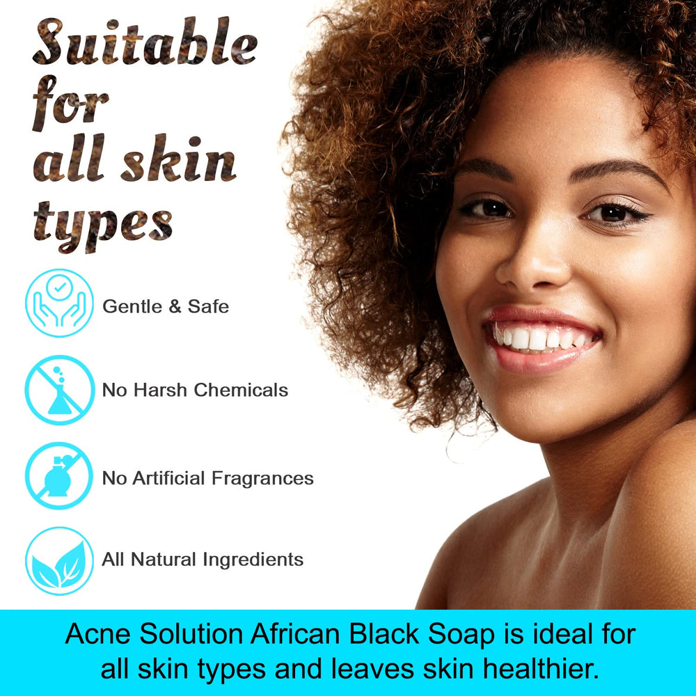 It's Pure Natural African Black Soap bubbles on hand for facial cleanse