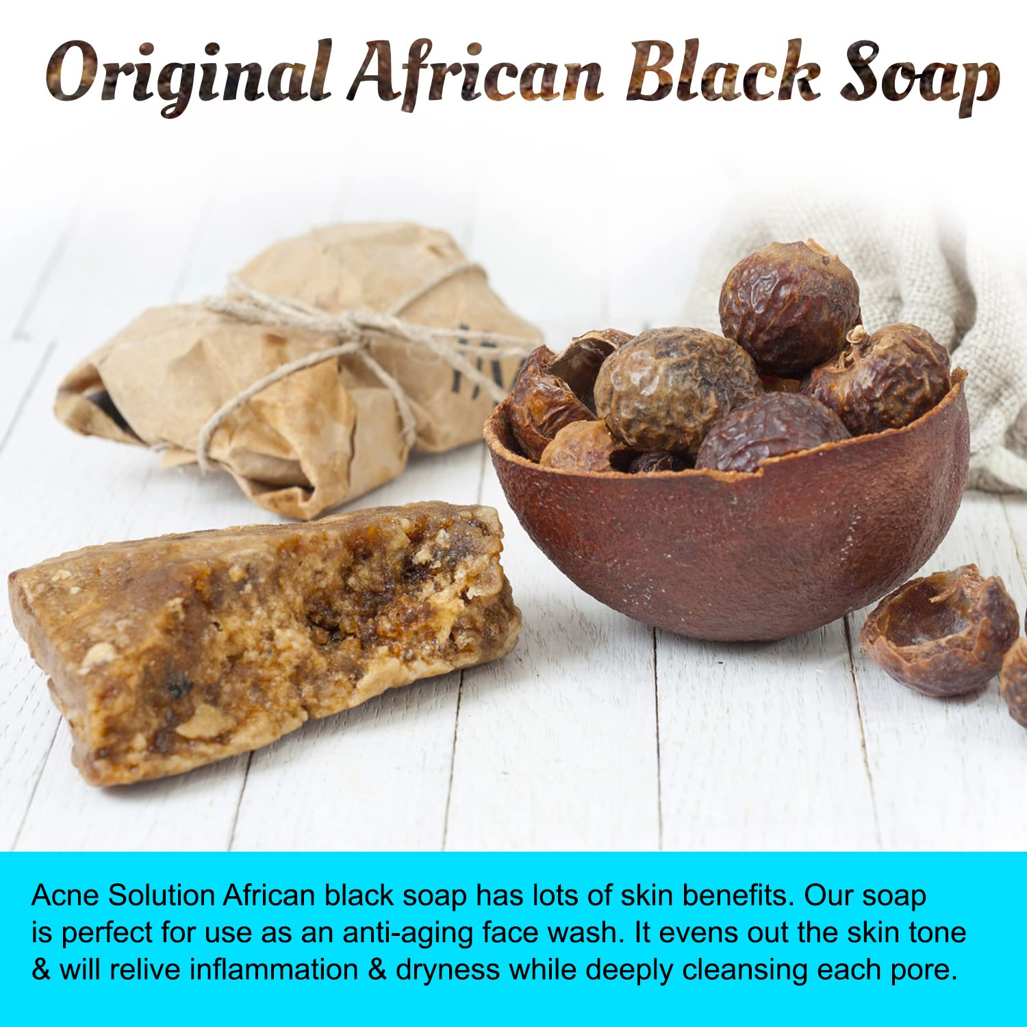 It's Pure Natural African Black Soap being used as body wash in shower