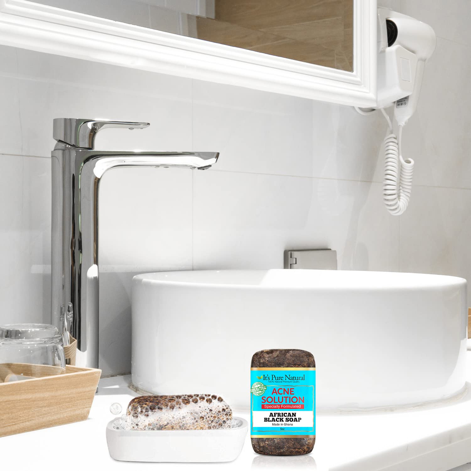 It's Pure Natural African Black Soap Ghana-made traditional craft