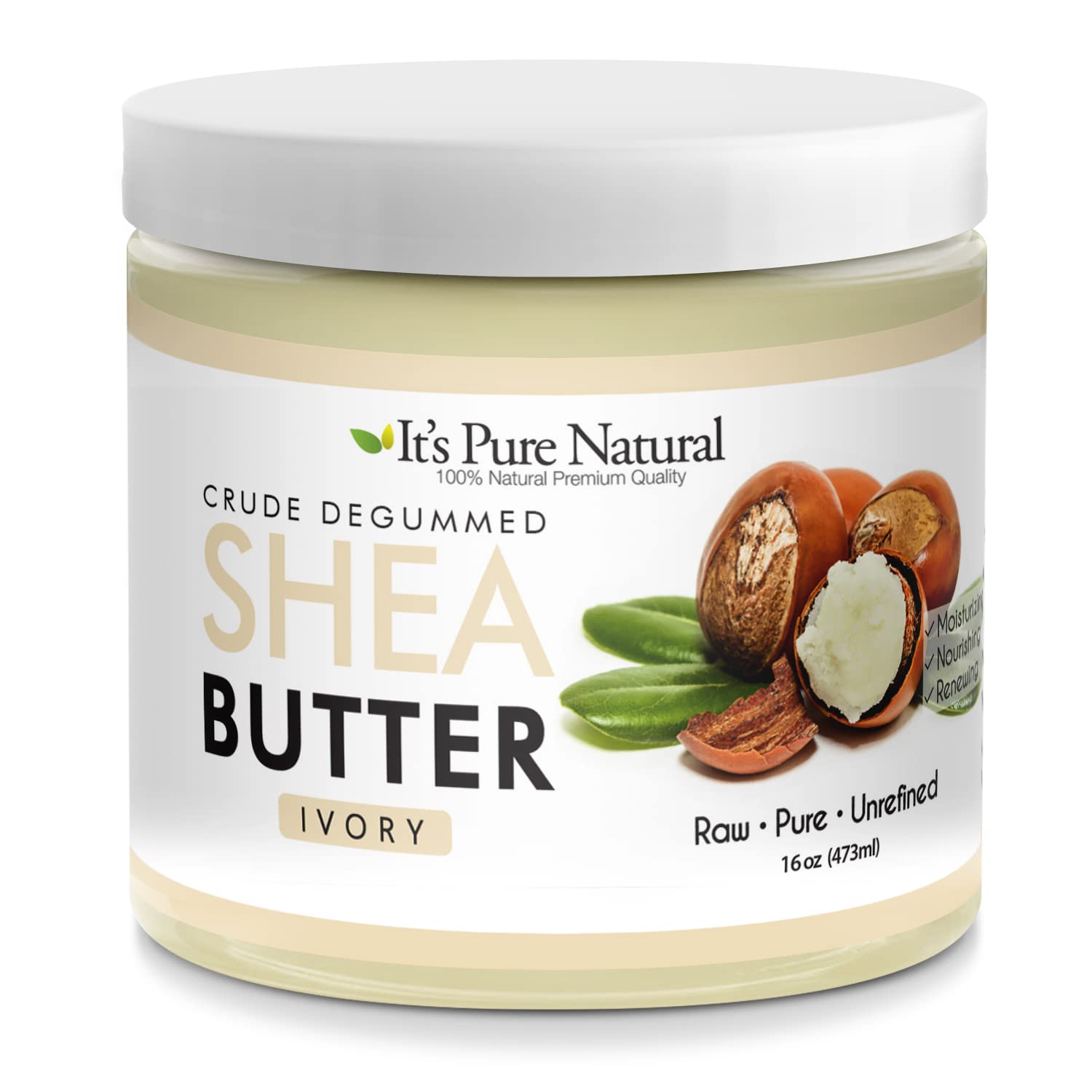 Its Pure Natural crude degummed shea butter jar ready for daily moisturization